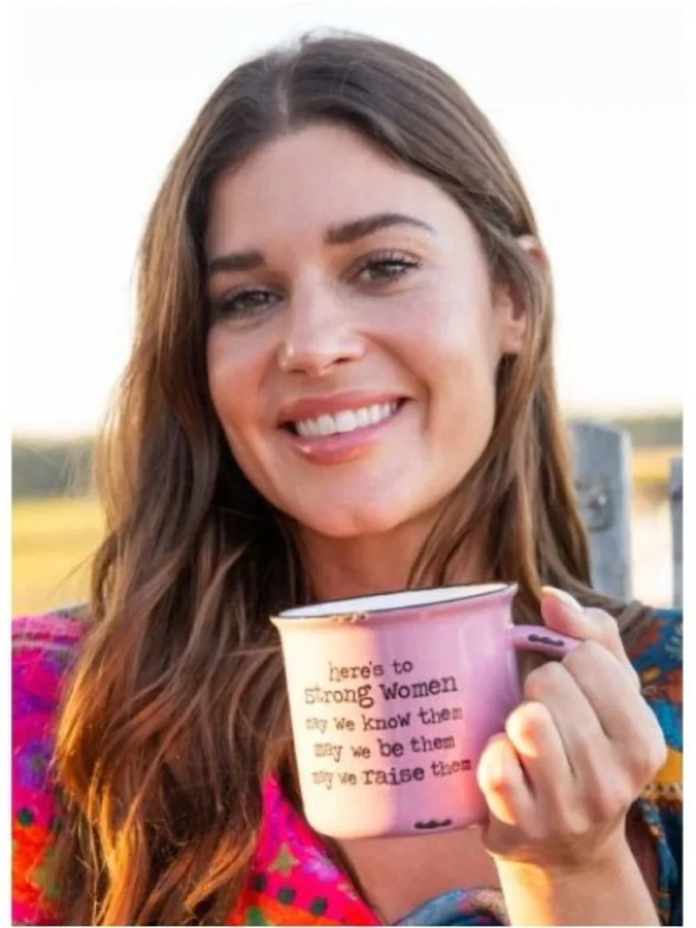 BRAND NEW WITH TAGS Here’s to Strong Women Enamel Look Ceramic Mug - Picture 2 of 2